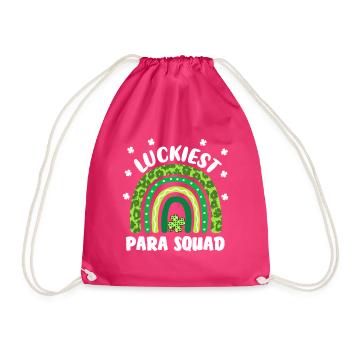 Luckiest Para Squad - Drawstring Bag - fuchsia - Front