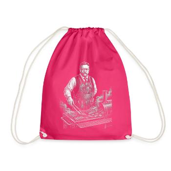 Theodore Roosevelt beim BBQ Grillen - Turnbeutel - Fuchsia - Vorne