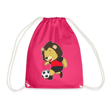 Löwe Fußballspieler Fußball - Turnbeutel - Fuchsia - Vorne