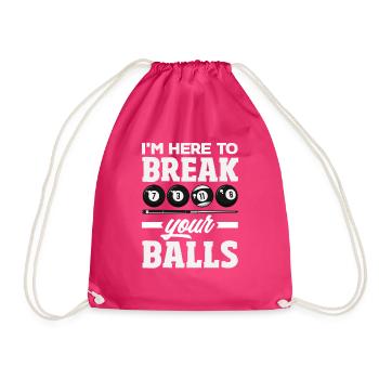 Hier Um Deine Bälle Zu Brechen Lustiges Billard - Turnbeutel - Fuchsia - Vorne