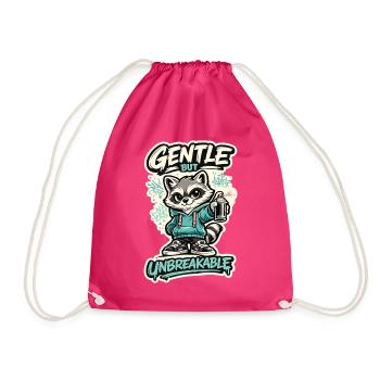 Gentle But Unbreakable Waschbär Streetart - Turnbeutel - Fuchsia - Vorne