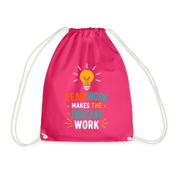 Teamarbeit beleuchtet die Traumarbeit - Turnbeutel - Fuchsia - Vorne