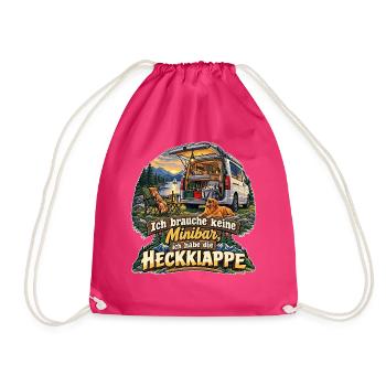 Ich brauche keine Minibar, ich habe die Heckklappe - Turnbeutel - Fuchsia - Vorne