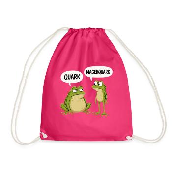 Quark Magerquark Lustige Frösche Humor - Turnbeutel - Fuchsia - Vorne