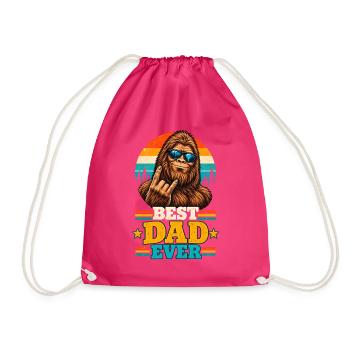 Best Dad Ever Bigfoot Dad Sasquatch Dad  - Turnbeutel - Fuchsia - Vorne