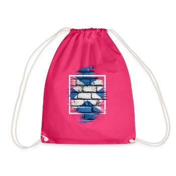 Saltire Brick Graffiti - Turnbeutel - Fuchsia - Vorne
