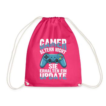Gamer Altern Nicht Update Gaming Controller Spruch - Turnbeutel - Fuchsia - Vorne