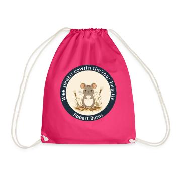 Wee Sleekit Cowrin Tim'rous Beastie Maus-Emblem - Turnbeutel - Fuchsia - Vorne
