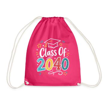  Class Of 2040 Graduation Kindergarten Senior - Turnbeutel - Fuchsia - Vorne