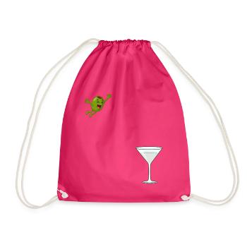 Olive springt ins Martiniglas Dirty Martini - Turnbeutel - Fuchsia - Vorne