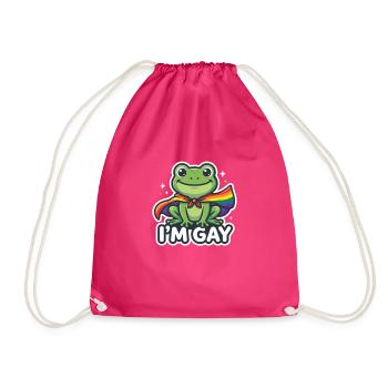 Schwul Frosch Regenbogenfahne - Turnbeutel - Fuchsia - Vorne
