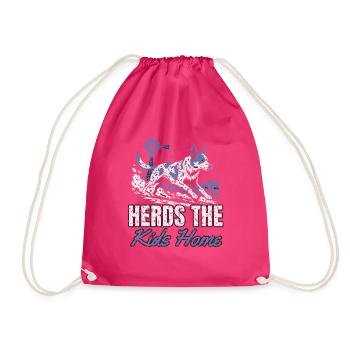 Australian Cattle Dog - Herds The Kids Home - Hund - Turnbeutel - Fuchsia - Vorne