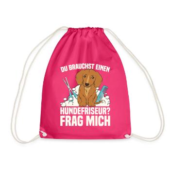 Du brauchst einen Hundefriseur? Frag mich - Turnbeutel - Fuchsia - Vorne