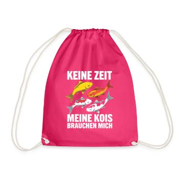  Keine Zeit Meine Kois Brauchen Mich Lustiger Koi - Turnbeutel - Fuchsia - Vorne
