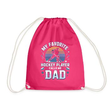  My Favorite Hockey Player Calls Me Dad Eishockey - Turnbeutel - Fuchsia - Vorne