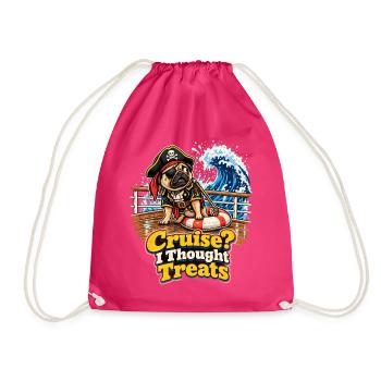 Cruise I Thought Treats Mops Pirat Halloween - Turnbeutel - Fuchsia - Vorne
