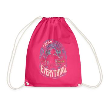 Tontechniker Tontechnik I Hear Everything - Turnbeutel - Fuchsia - Vorne