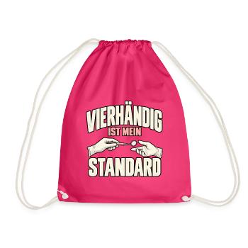 ZFA Vierhändig ist mein Standard - Turnbeutel - Fuchsia - Vorne