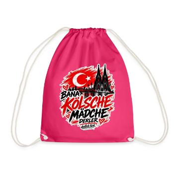 Bana Kölsche Mädche derler – Köln Streetwear - Turnbeutel - Fuchsia - Vorne