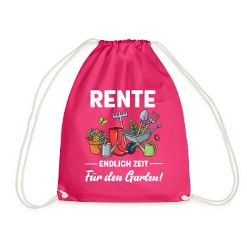 Rente endlich Zeit für den Garten lustige Sprüche - Turnbeutel - Fuchsia - Vorne