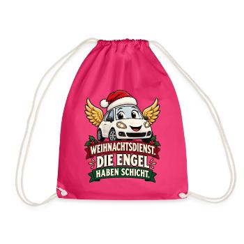 Weihnachtsdienst EngelAuto - Turnbeutel - Fuchsia - Vorne
