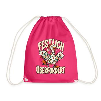 Weihnachtsgans - Festlich Überfordert  - Turnbeutel - Fuchsia - Vorne