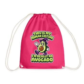 Human Costume Avocado - Halloween Avocado - Turnbeutel - Fuchsia - Vorne