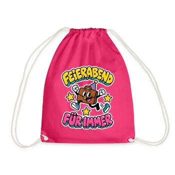 Feierabend für immer - Aktentasche Rente - Turnbeutel - Fuchsia - Vorne