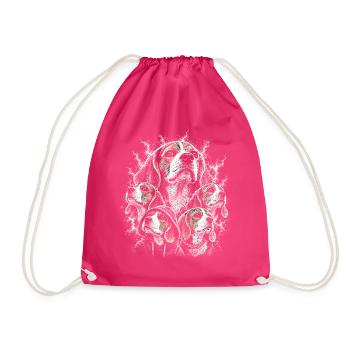 Hunde-Collage im Nebel-Look - Turnbeutel - Fuchsia - Vorne