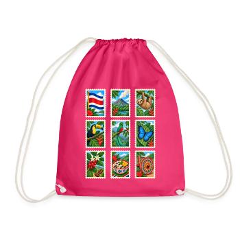 Costa Rica Briefmarken - Turnbeutel - Fuchsia - Vorne