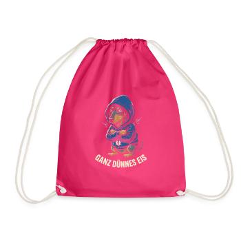 Dackel Ganz Dünnes Eis Frecher Hund Humor Spruch - Turnbeutel - Fuchsia - Vorne