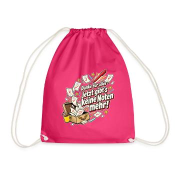 Lehrer Ruhestand Abschiedsgeschenk Danke - Turnbeutel - Fuchsia - Vorne