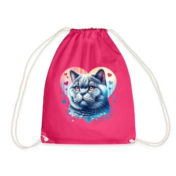 Britisch Kurzhaar Katze - Turnbeutel - Fuchsia - Vorne