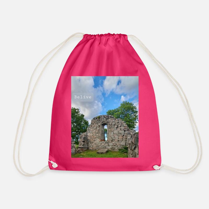 Belive - Drawstring Bag - fuchsia
