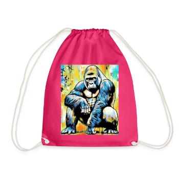 gorilla - Drawstring Bag - fuchsia - Front