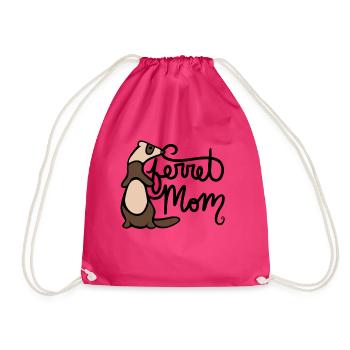 Frettchen Mutter - Turnbeutel - Fuchsia - Vorne