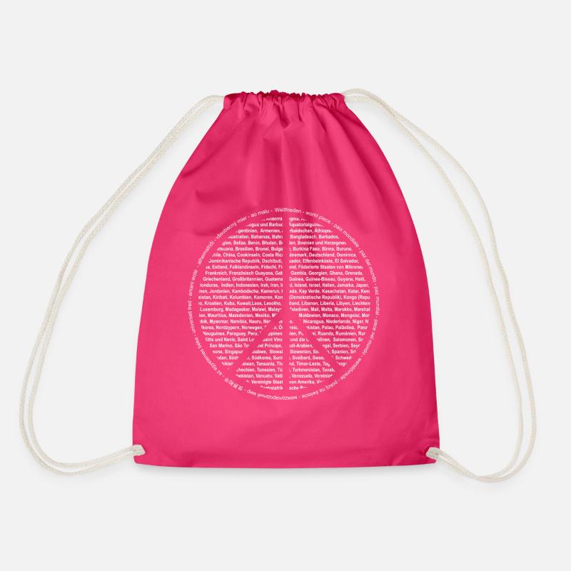 Weltfrieden-Peace - Turnbeutel - Fuchsia