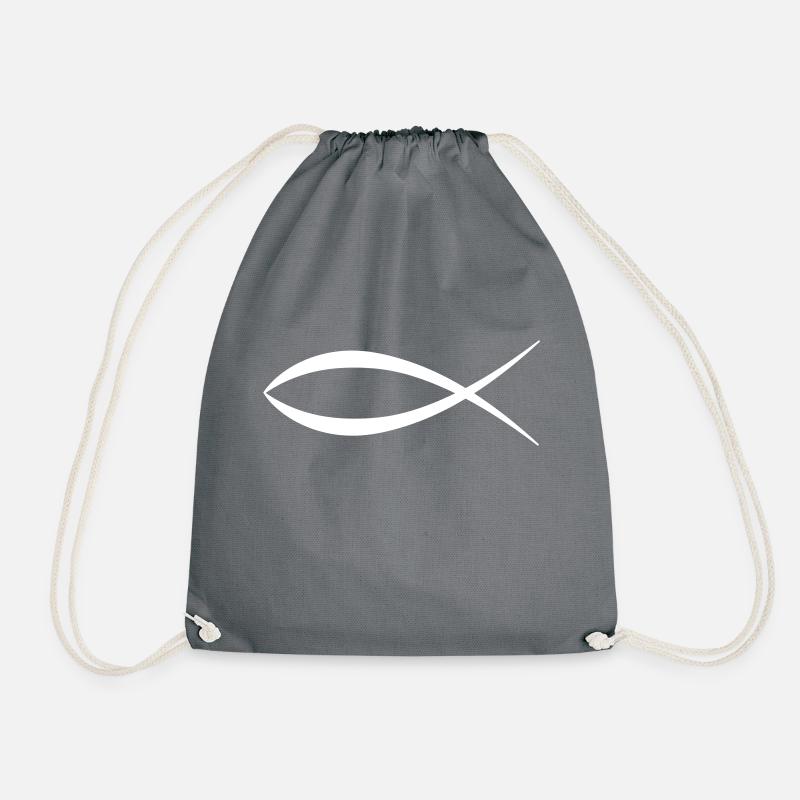 Jesus Fischsymbol - Turnbeutel - Grau