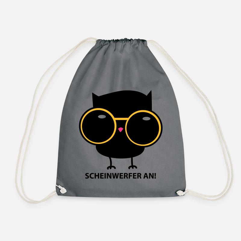 Eule mit Brille (b) - Turnbeutel - Grau