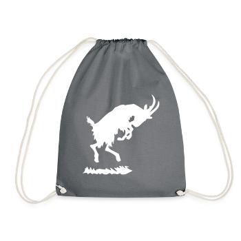 Springender Ziegenbock - Turnbeutel - Grau - Vorne