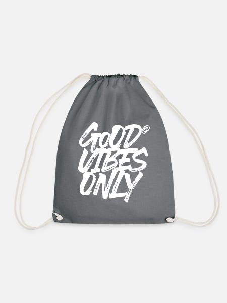 Good Vibes Only Lettering - Turnbeutel - Grau