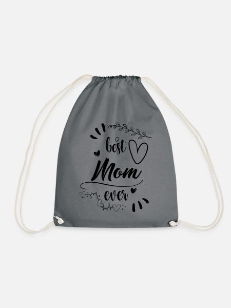 Best Mom Mum ever! Best mother! gift idea - Drawstring Bag - grey