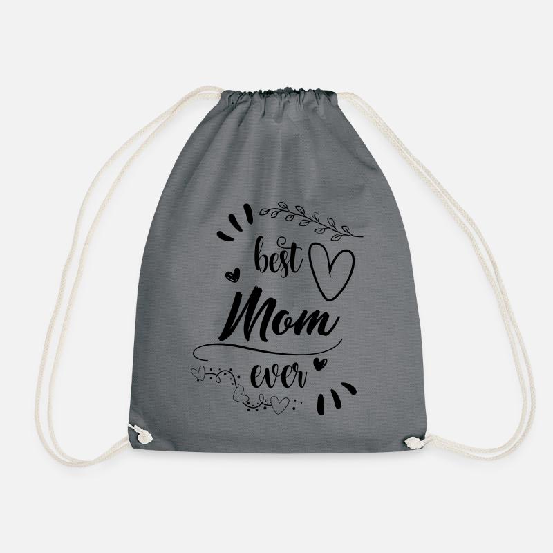 Best Mom Mum ever! Beste Mutter! Geschenkidee - Turnbeutel - Grau