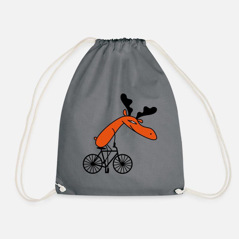 Fahrrad Elch (c) - Turnbeutel - Grau