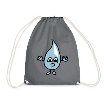 Kleiner Wassertropfen - Turnbeutel - Grau - Vorne