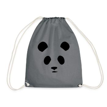 Panda T-Shirt Gift Idea Christmas Funny - Drawstring Bag - grey - Front