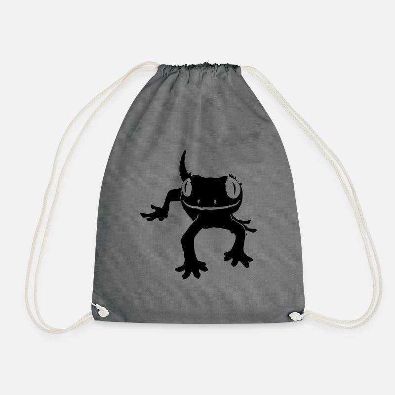 Crested gecko - Drawstring Bag - grey