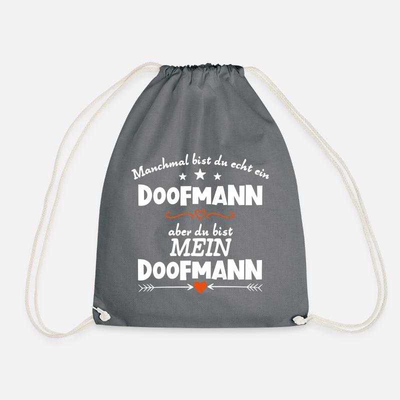 Valentinstag Doofmann Liebe Ehe Romantisch - Turnbeutel - Grau