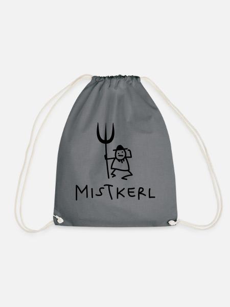 Kerl mit Mistgabel - Turnbeutel - Grau
