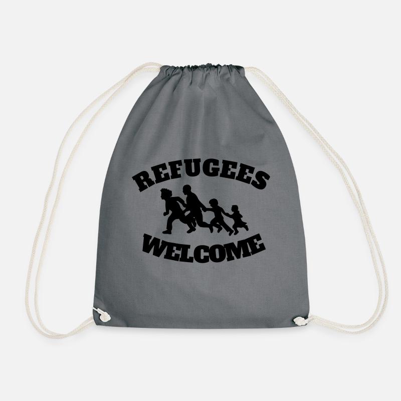 NEW: Refugees Welcome Redesign - Drawstring Bag - grey